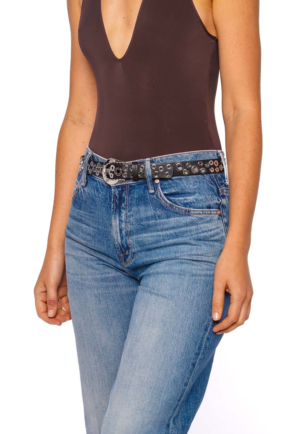 Golden Goose New Tex Black Leather Studded Belt