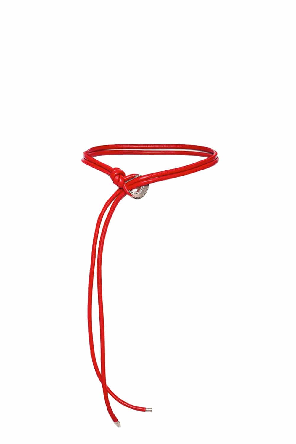 Golden Goose Tex Hook Lipstick Red Leather Belt