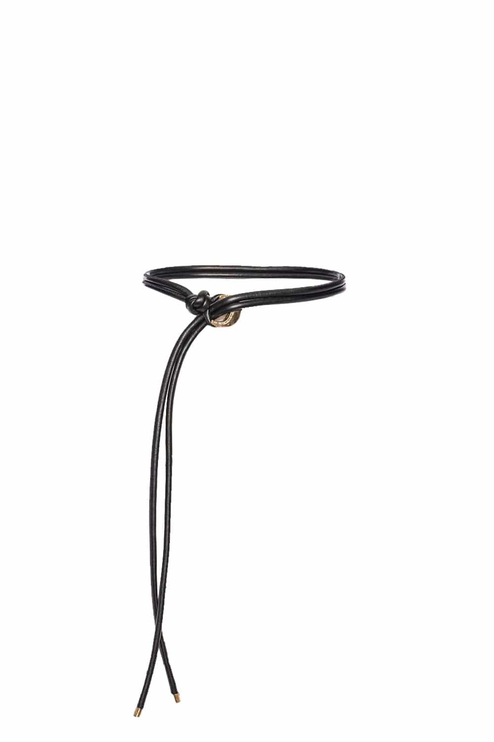 Golden Goose Tex Hook Black Leather Belt