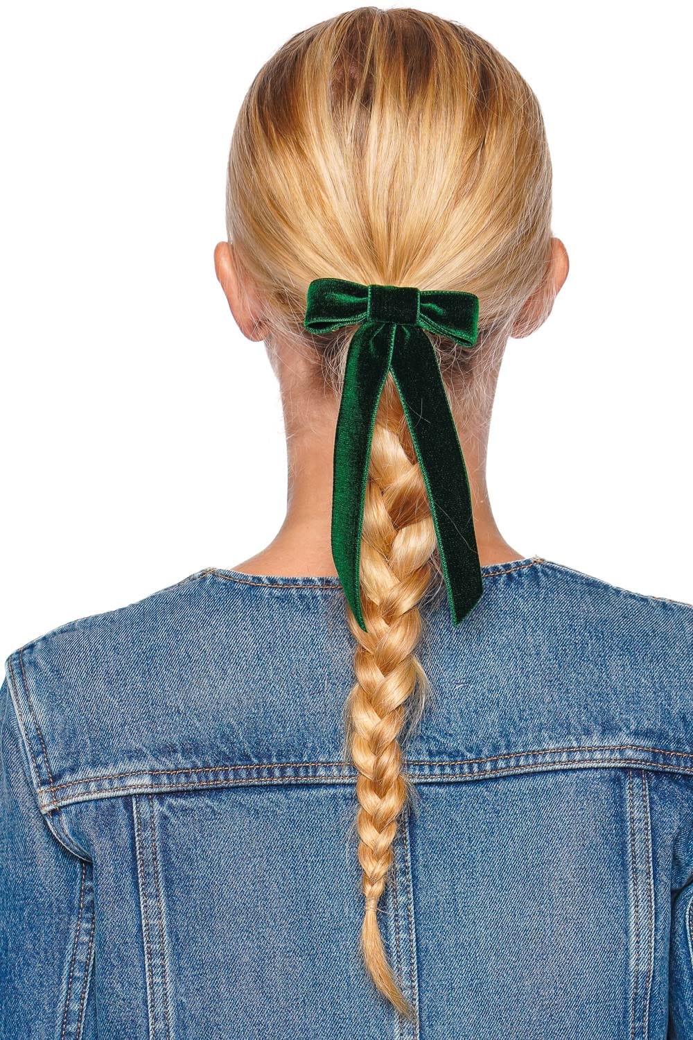 Jennifer Behr Emerald Velvet Bow Barrette