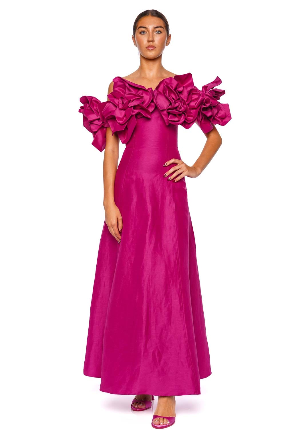 Aje. Etta Floral Off Shoulder Gown