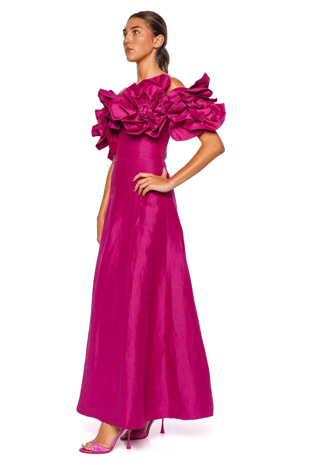 Aje. Etta Floral Off Shoulder Gown