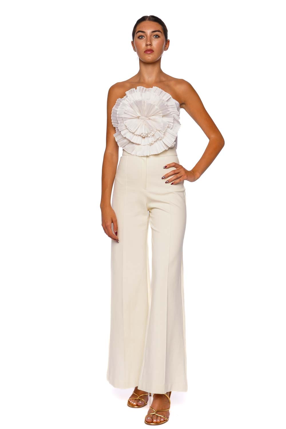 Andres Otalora Brillo Del Alma Pleated Strapless Top