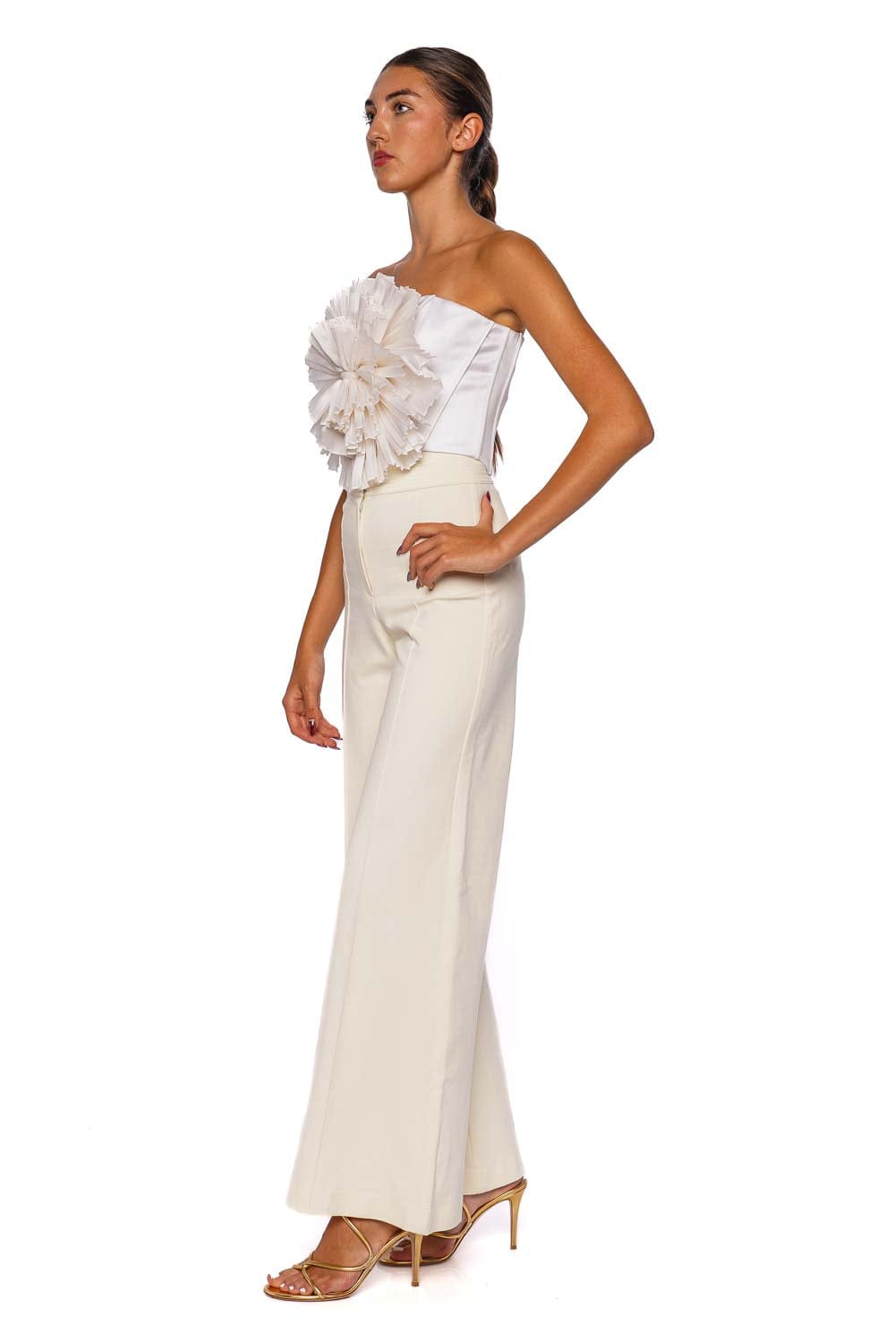 Andres Otalora Brillo Del Alma Pleated Strapless Top