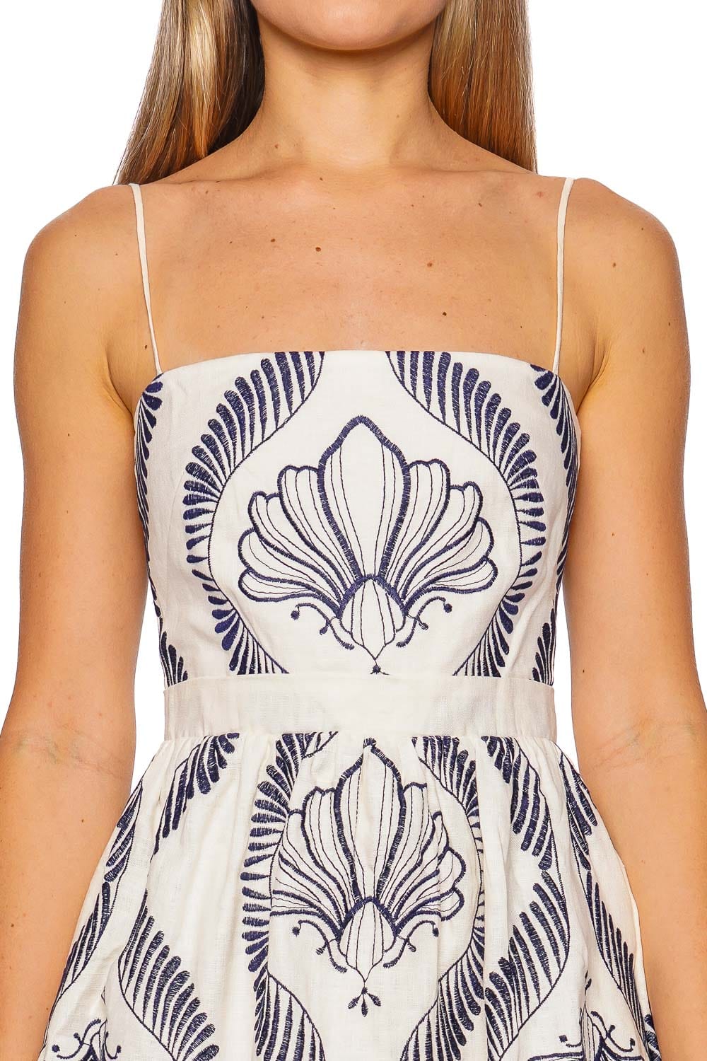 Andres Otalora Mi Recuerdo Embroidered Linen Mini Dress
