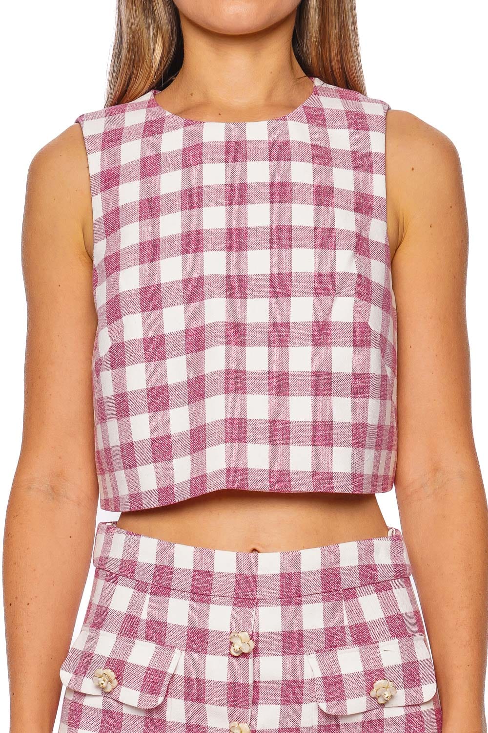 Cara Cara Debbie Pink Boucle Sleeveless Top