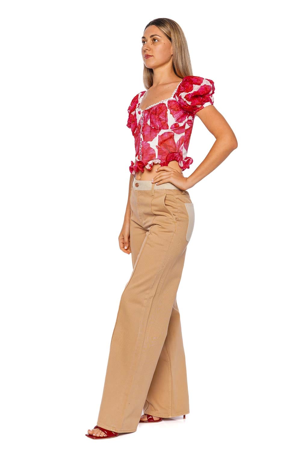 CHARO RUIZ IBIZA White Blossom Puff Sleeve Top