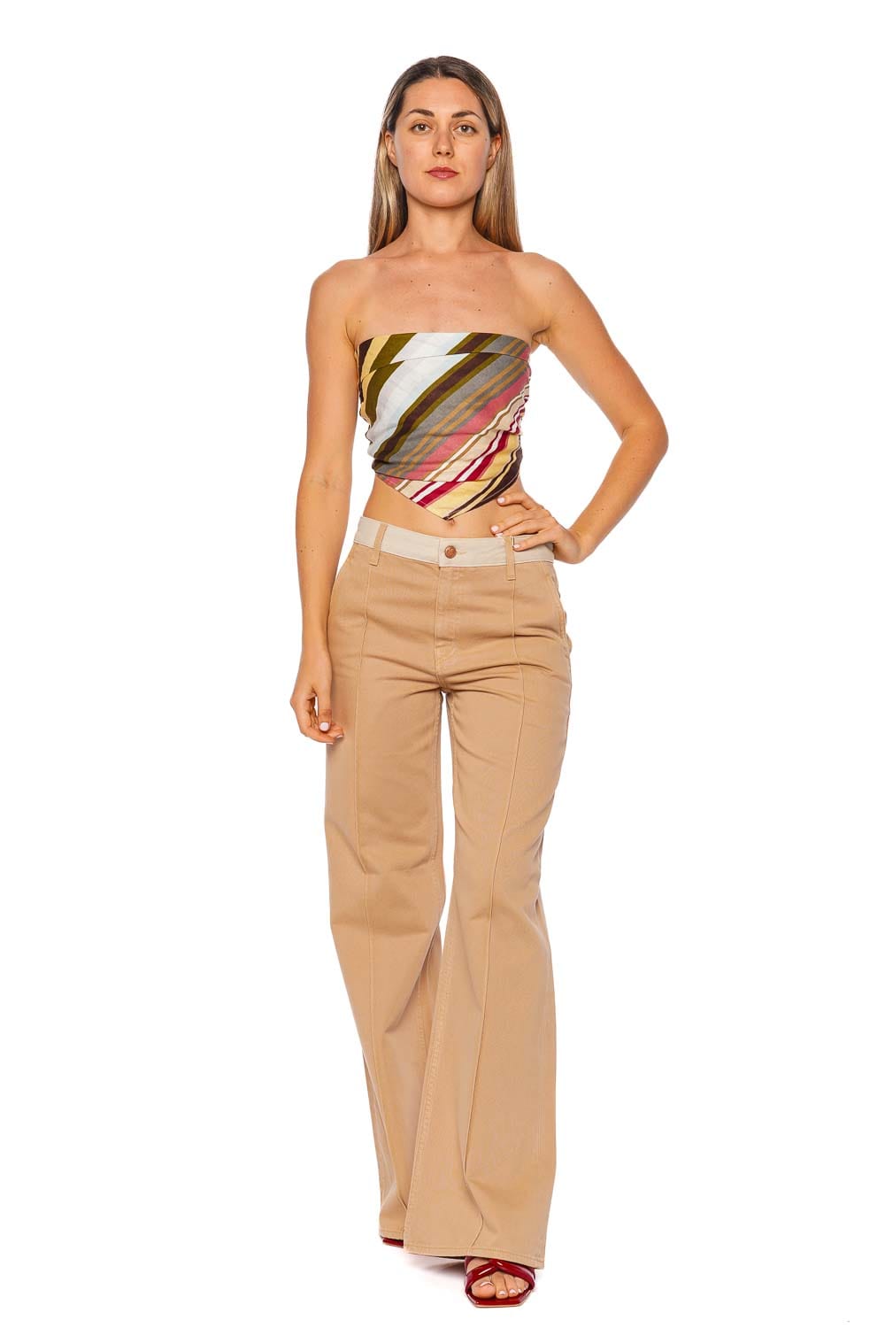 Faithfull The Brand Antibes Strapless Striped Bandana Top