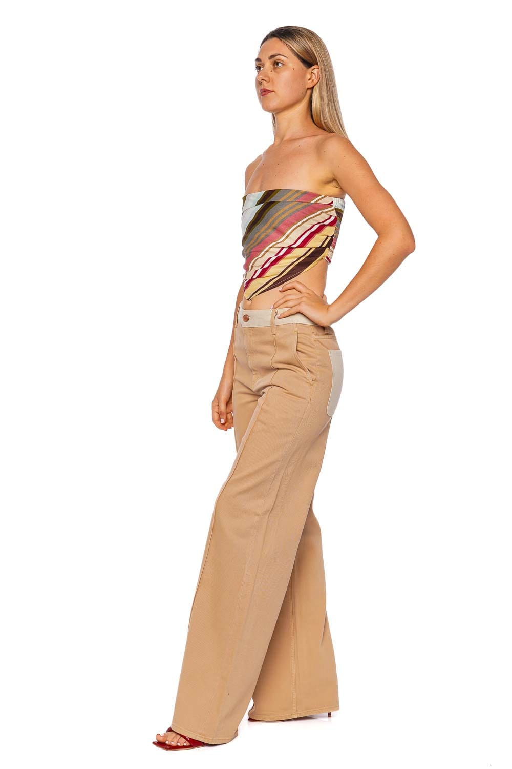 Faithfull The Brand Antibes Strapless Striped Bandana Top