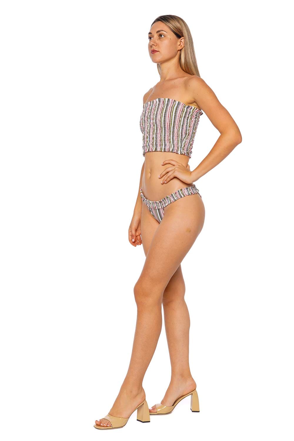 Faithfull The Brand Elisa Strapless Smocked Bikini Top