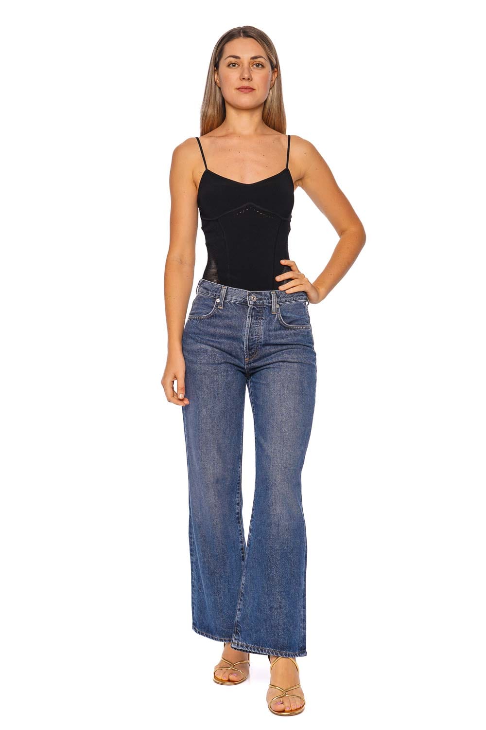 Fleur Du Mal Black Knit Underbust Cami Bodysuit