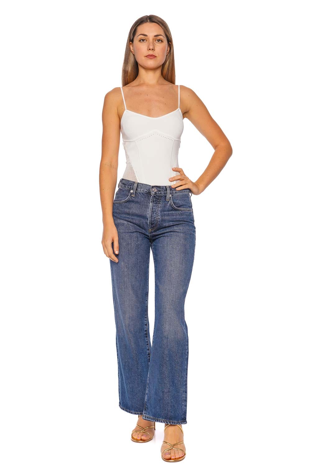 Fleur Du Mal Ivory Knit Underbust Cami Bodysuit