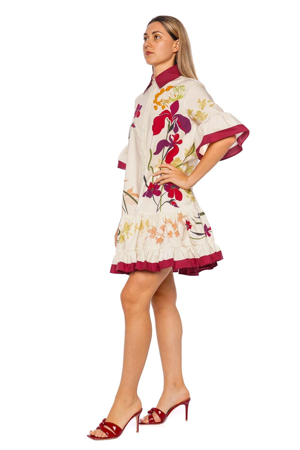 La Double J Choux Corsage Placée Cotton Mini Dress