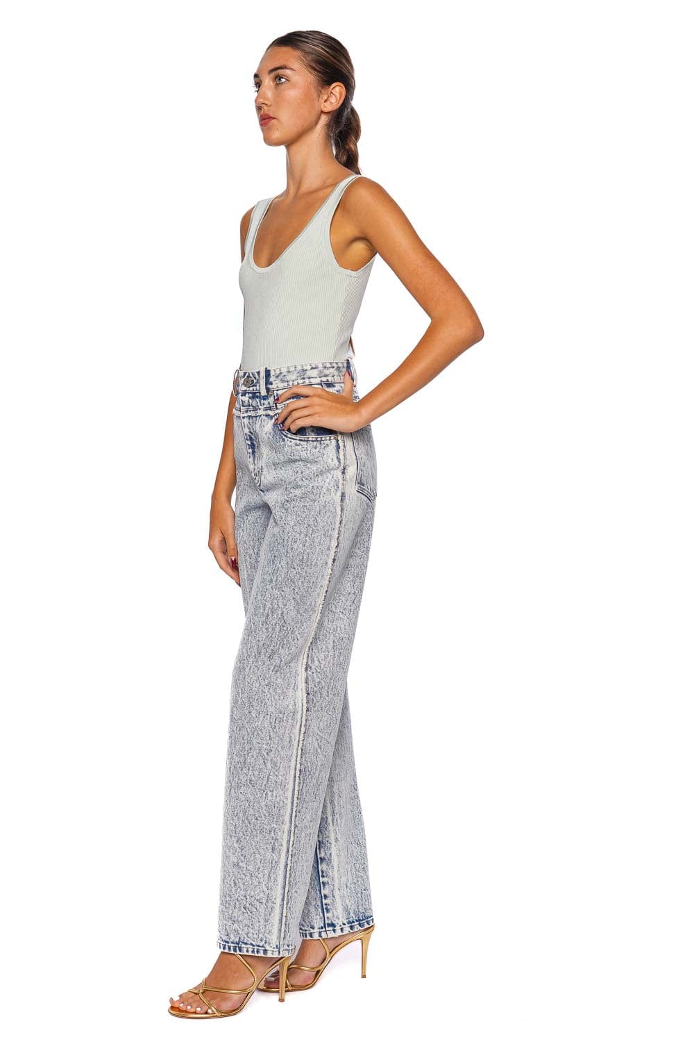 LAPOINTE Lightwash Stoned Denim Double Seam Pant