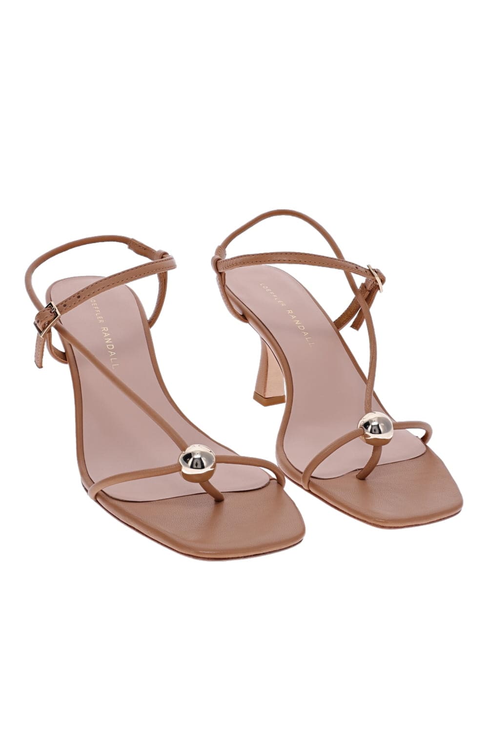 Loeffler Randall Traina Dune Strappy Leather Mid Heel Sandal