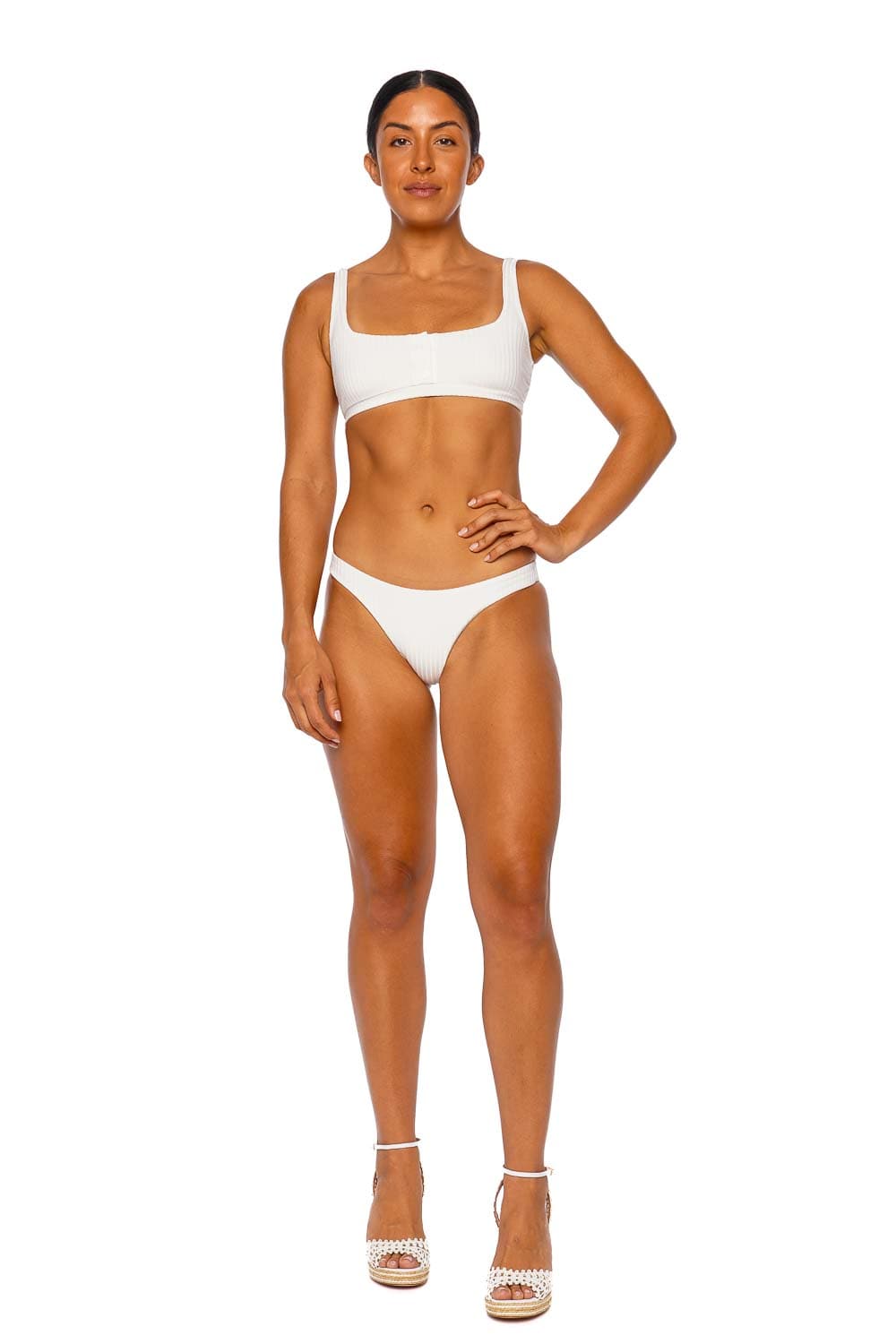 Melissa Odabash Salerno Btm HS 61124110 White Ribbed