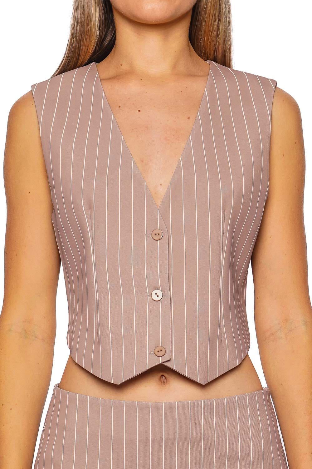 SER.O.YA Angelina Pinstripe Vest Top