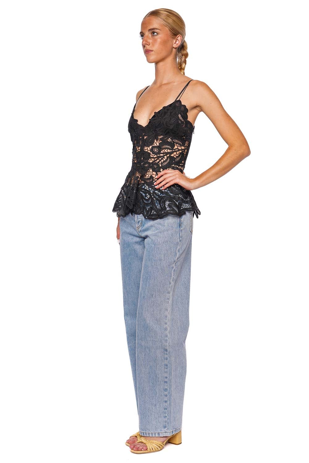 Ulla Johnson Lotta Noir Floral Lace Top