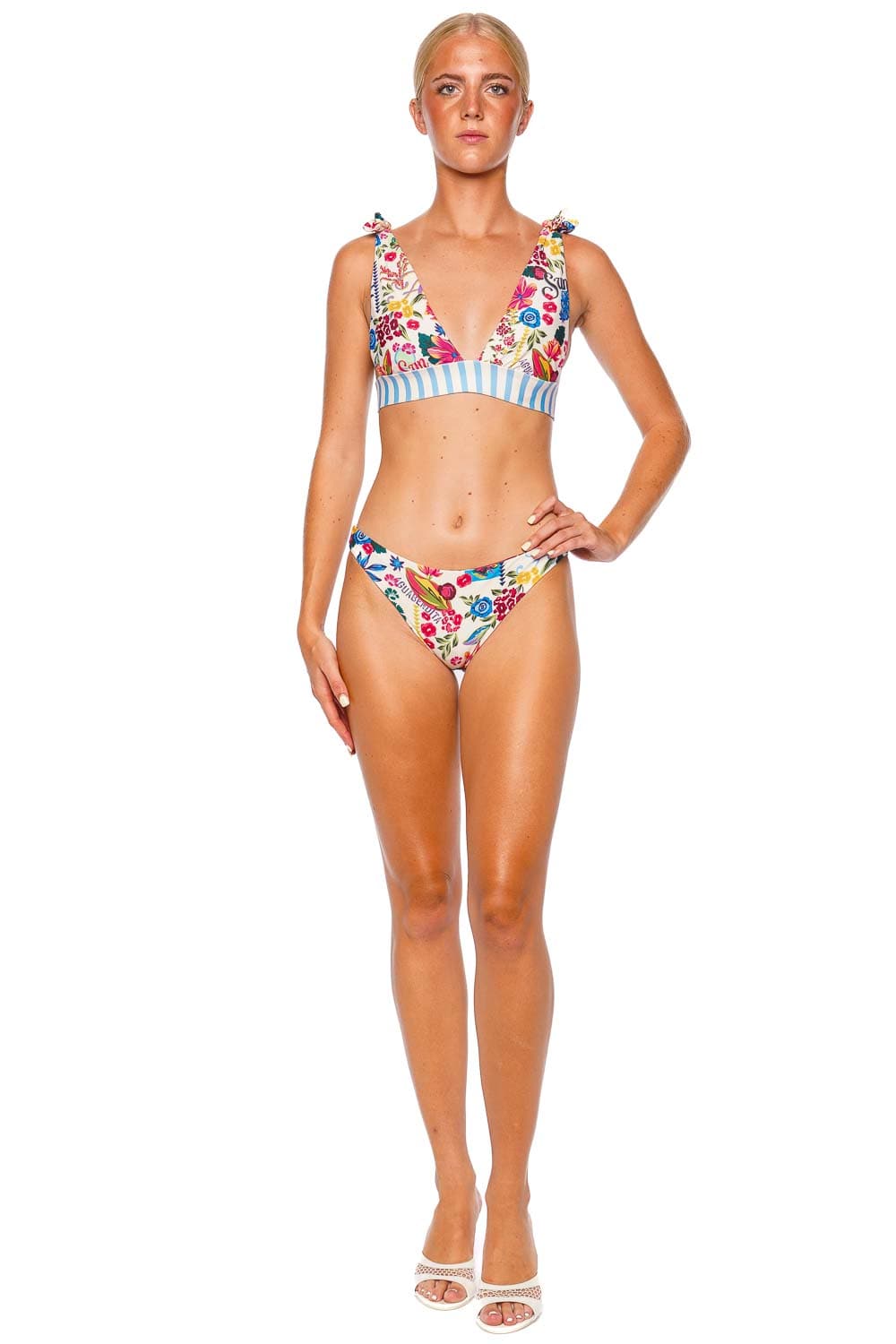 Agua Bendita Laurie Citrus Tie Shoulder Bikini Top