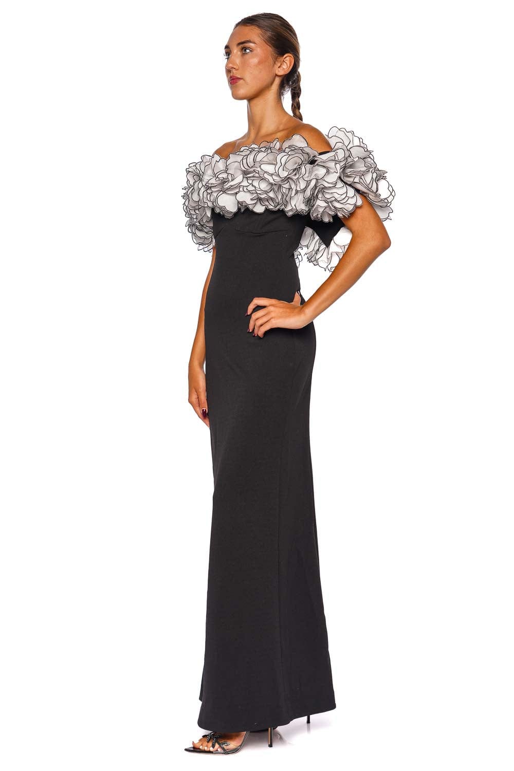 PatBO RUNWAY FLUTTER MAXI DRESS VEL31591 BLACK