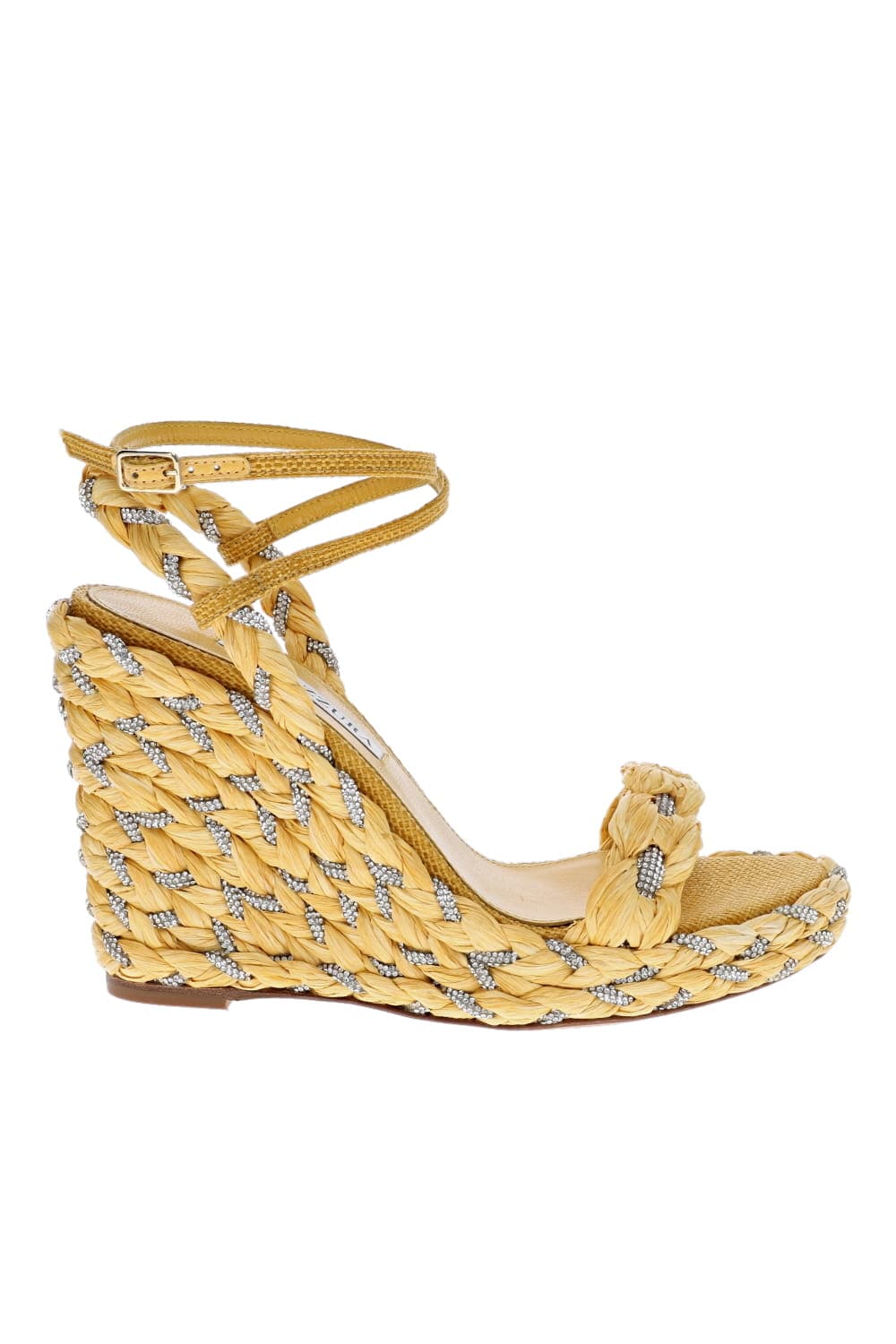AQUAZZURA COSTERIA CRYSTAL WEDGE 120 COTHIGW0-RFF LEMONADE