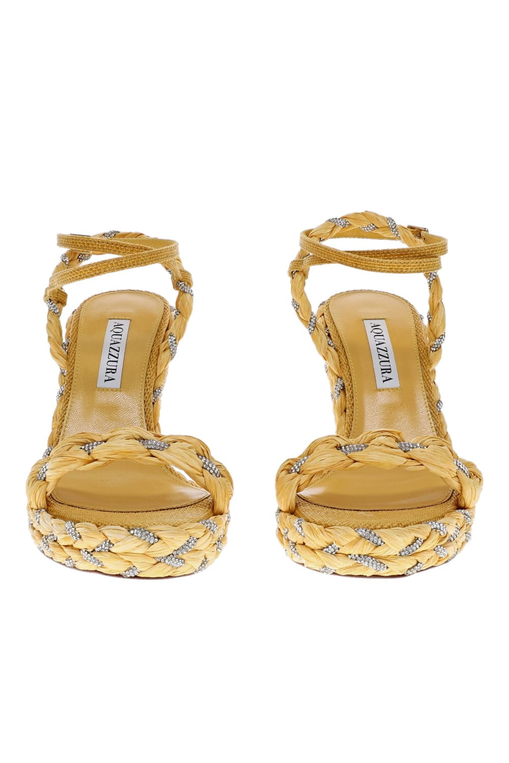 AQUAZZURA COSTERIA CRYSTAL WEDGE 120 COTHIGW0-RFF LEMONADE