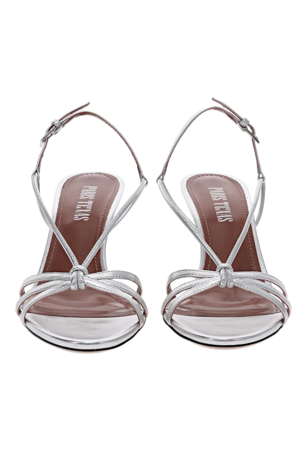 Paris Texas Bianca Silver Leather Slingback Sandal