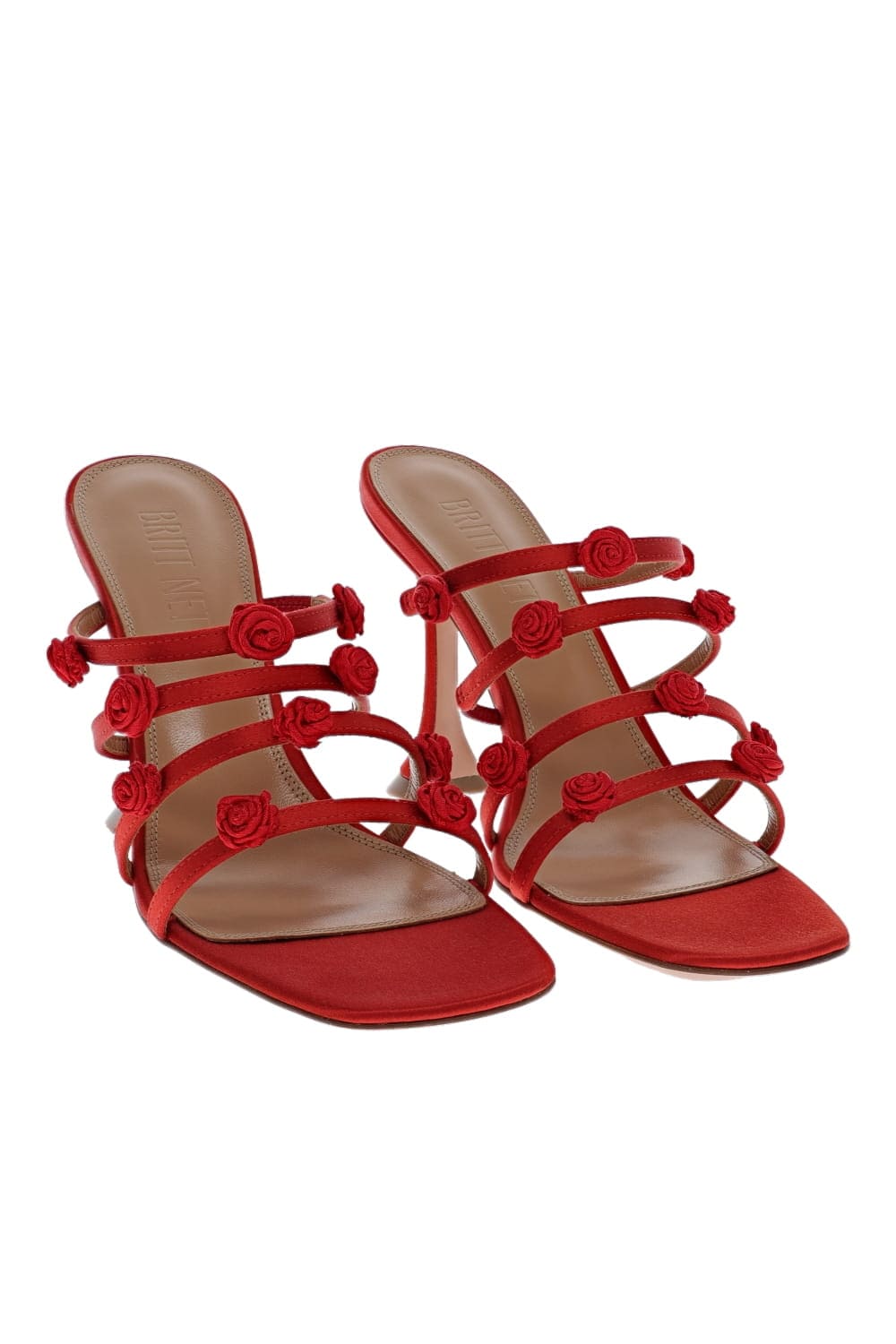 Britt Netta Juliet Red Rosette Satin Sandal