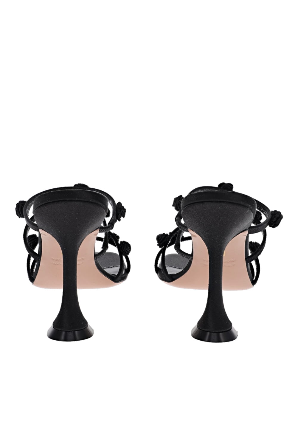 Britt Netta Juliet Black Rosette Satin Sandal