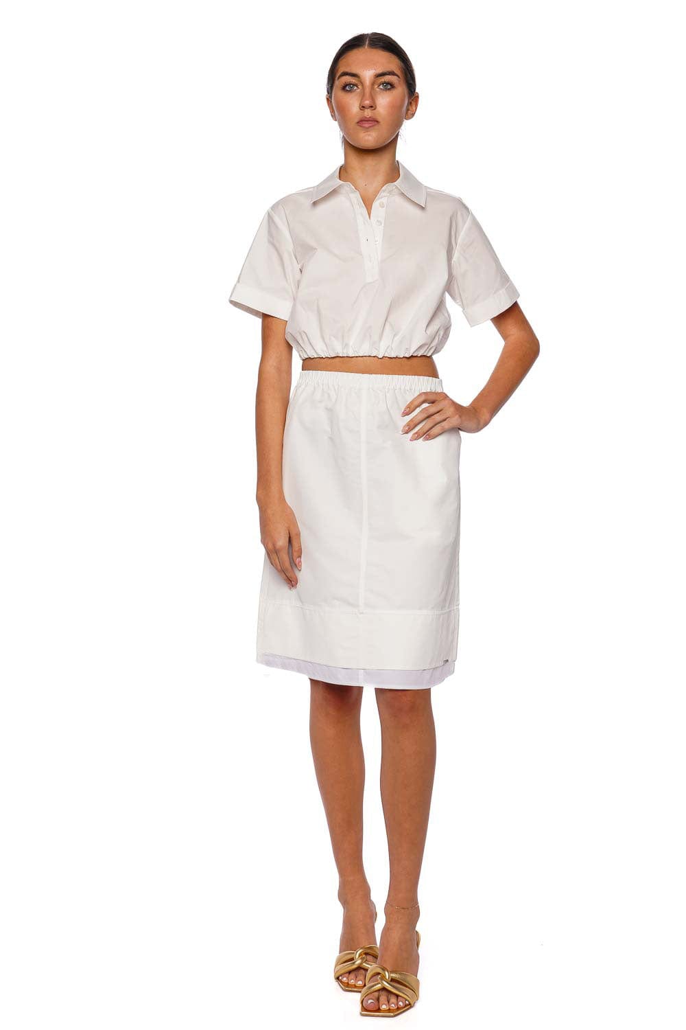 SIMKHAI Nicky Short Sleeve Cropped Top