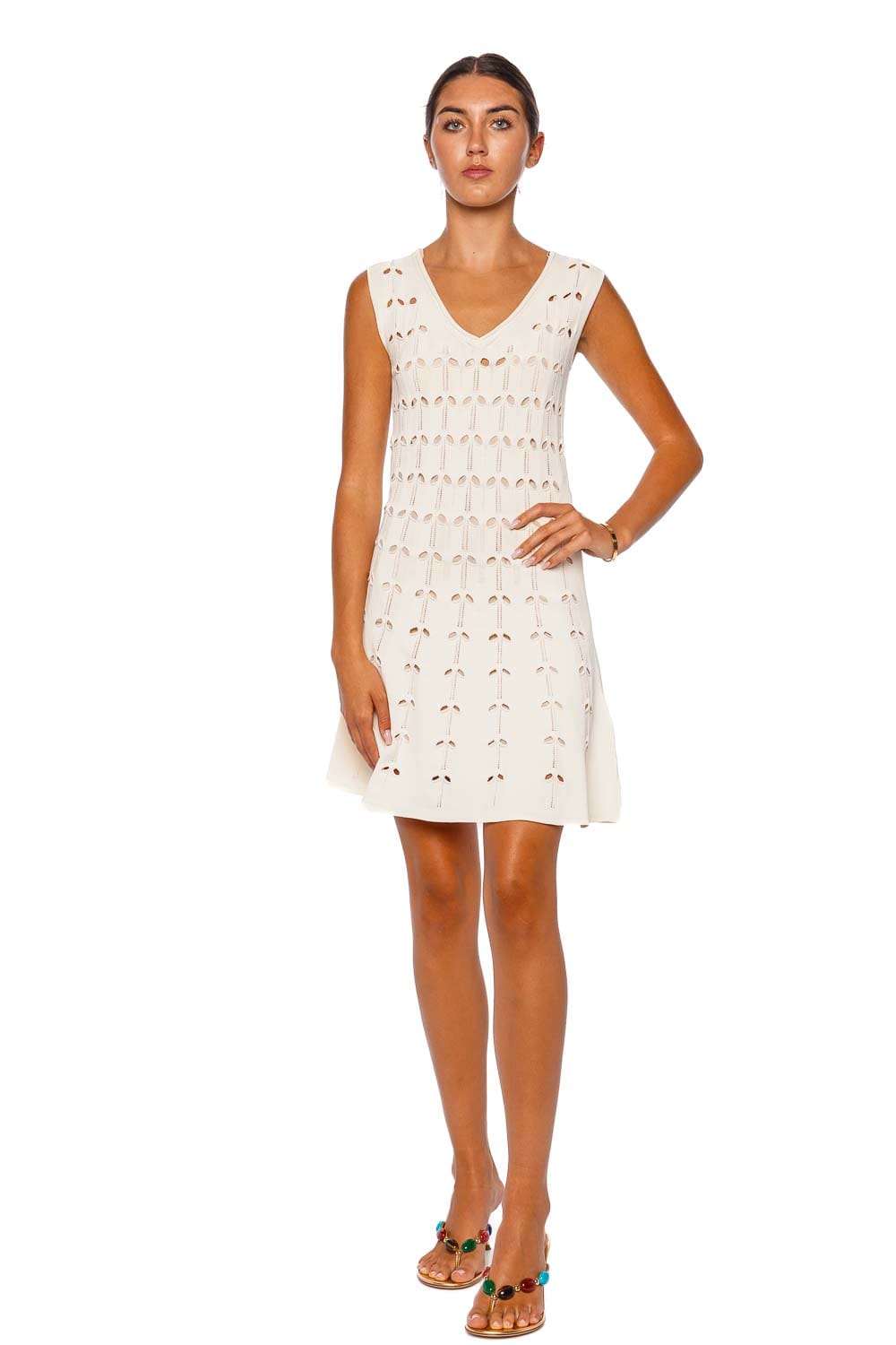 ZIMMERMANN Rhiannon Pointelle Sleeveless Mini Dress