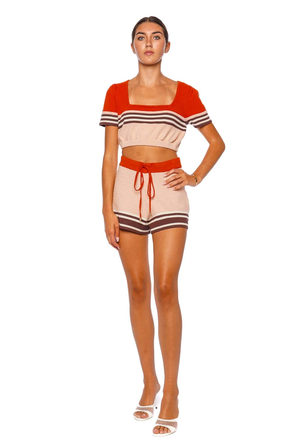 ZIMMERMANN Ascension Stripe Knit Cropped Top