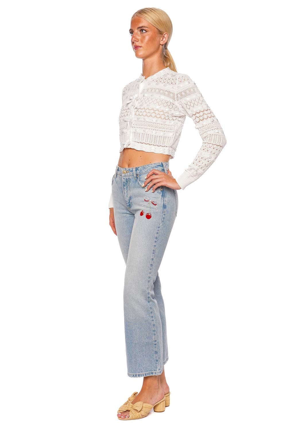 LoveShackFancy Sami Cherry Vintage Wash Denim Pant