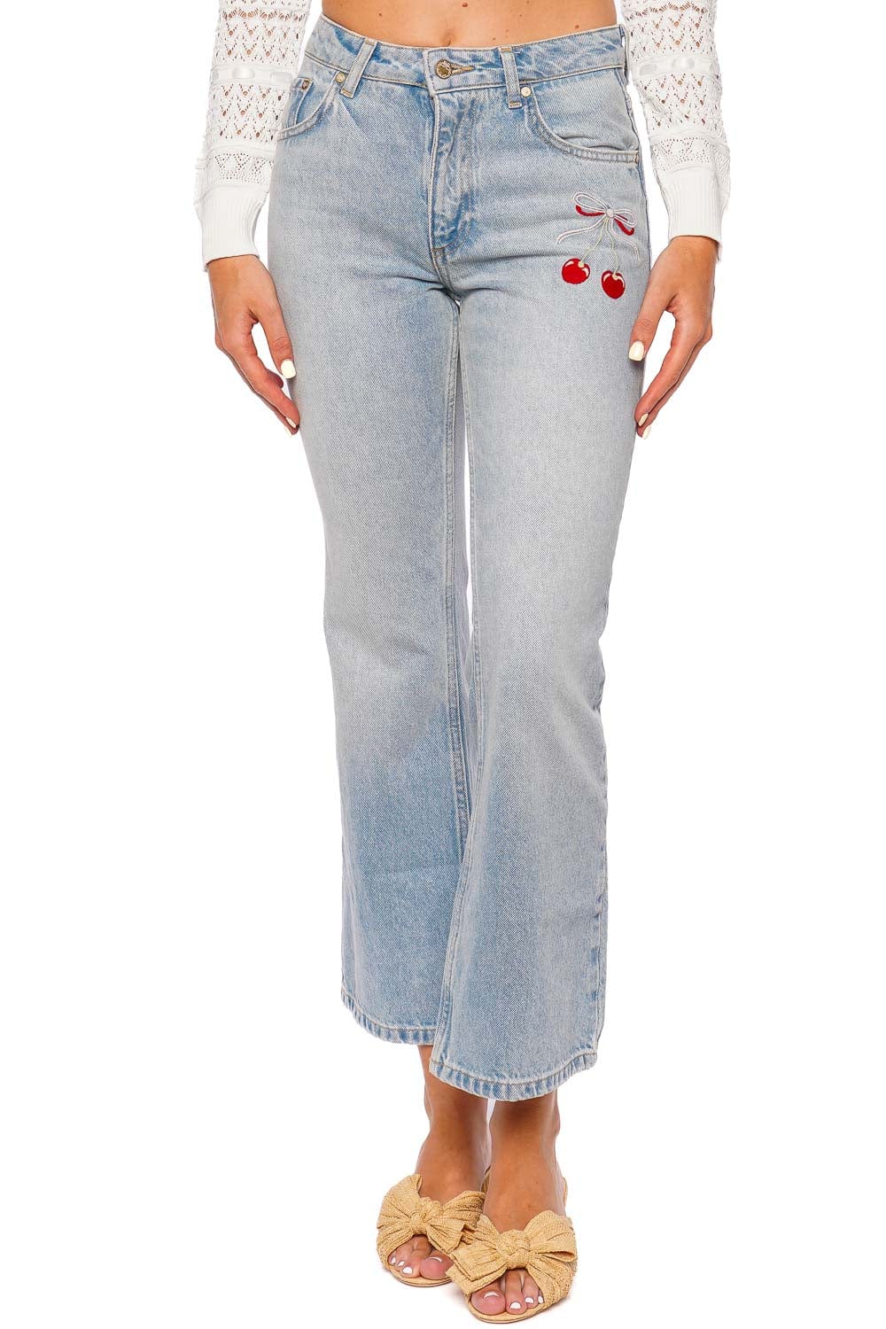 LoveShackFancy Sami Cherry Vintage Wash Denim Pant