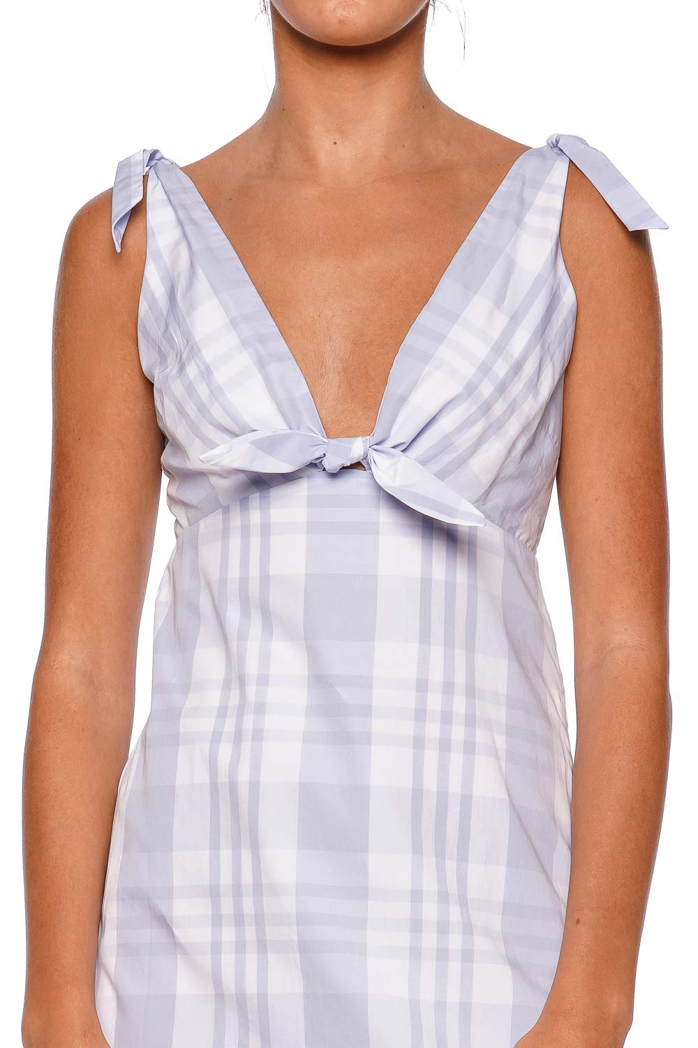 LoveShackFancy Brynnie Tide Pool Plaid Mini Dress