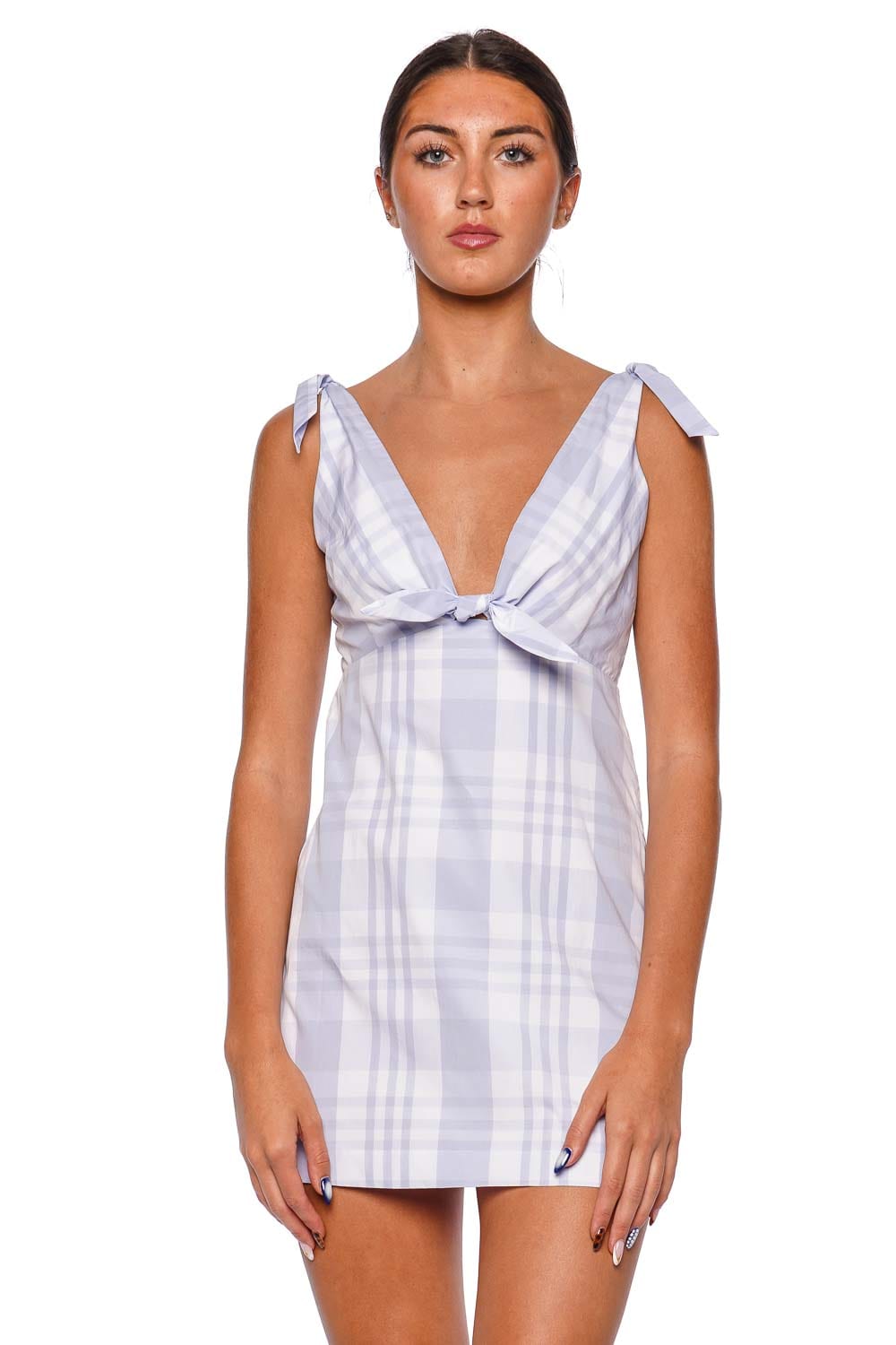 LoveShackFancy Brynnie Tide Pool Plaid Mini Dress