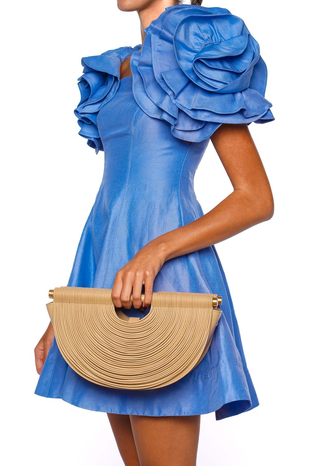 Cult Gaia Lou Draped Fringe Top Handle Bag