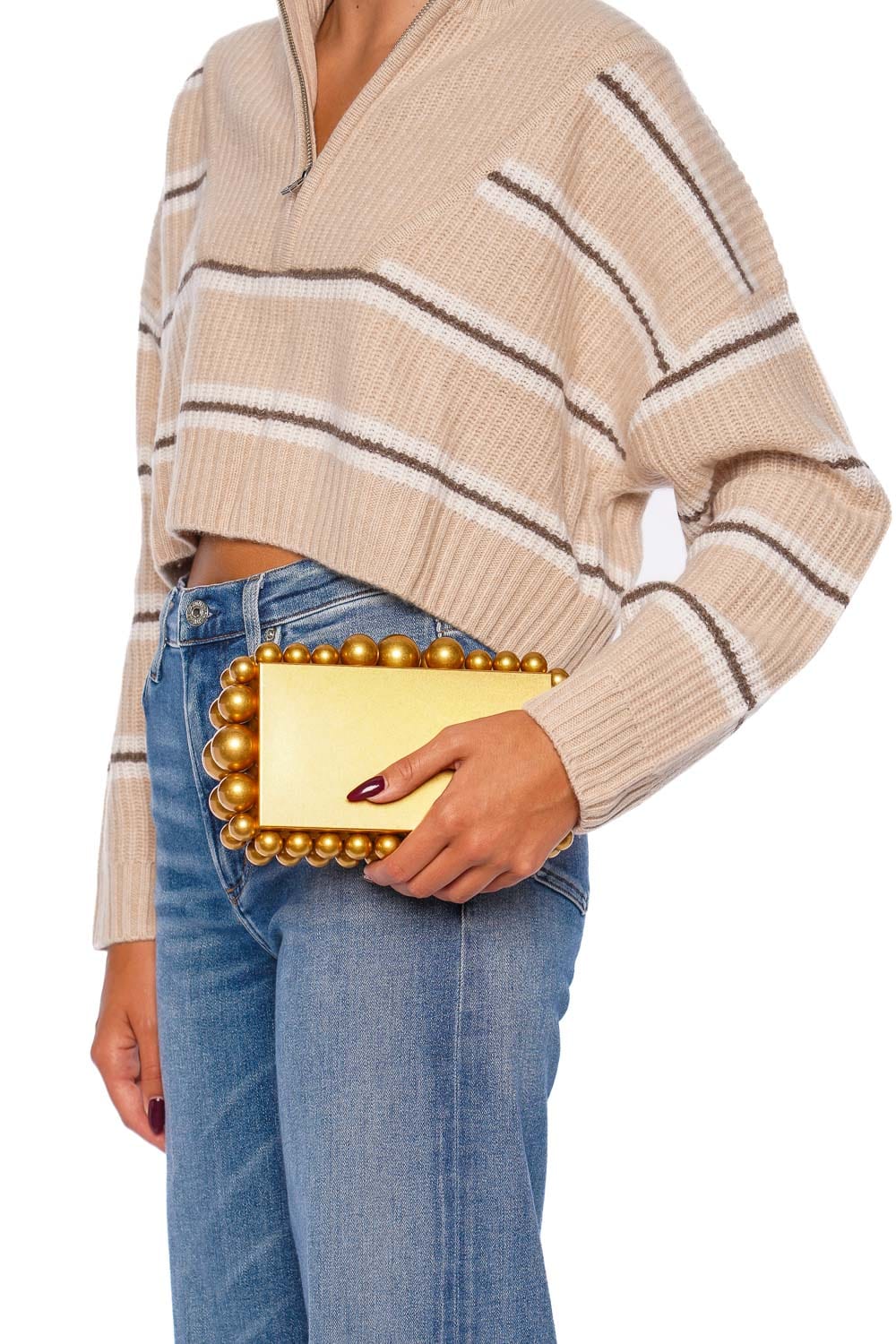 Cult Gaia Eos Antique Brass Box Clutch