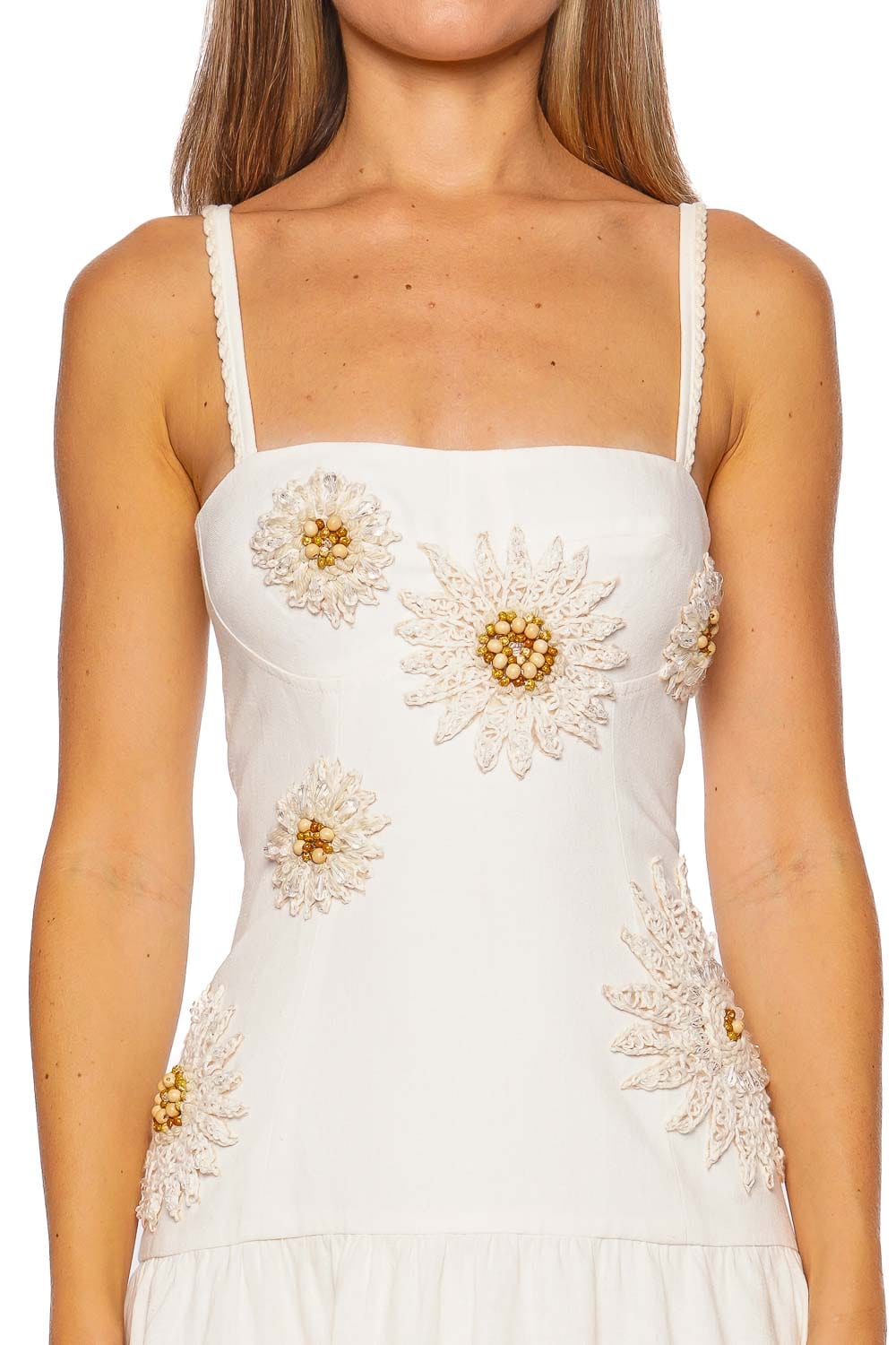 PatBO Tropic Flower Embroidered Midi Dress