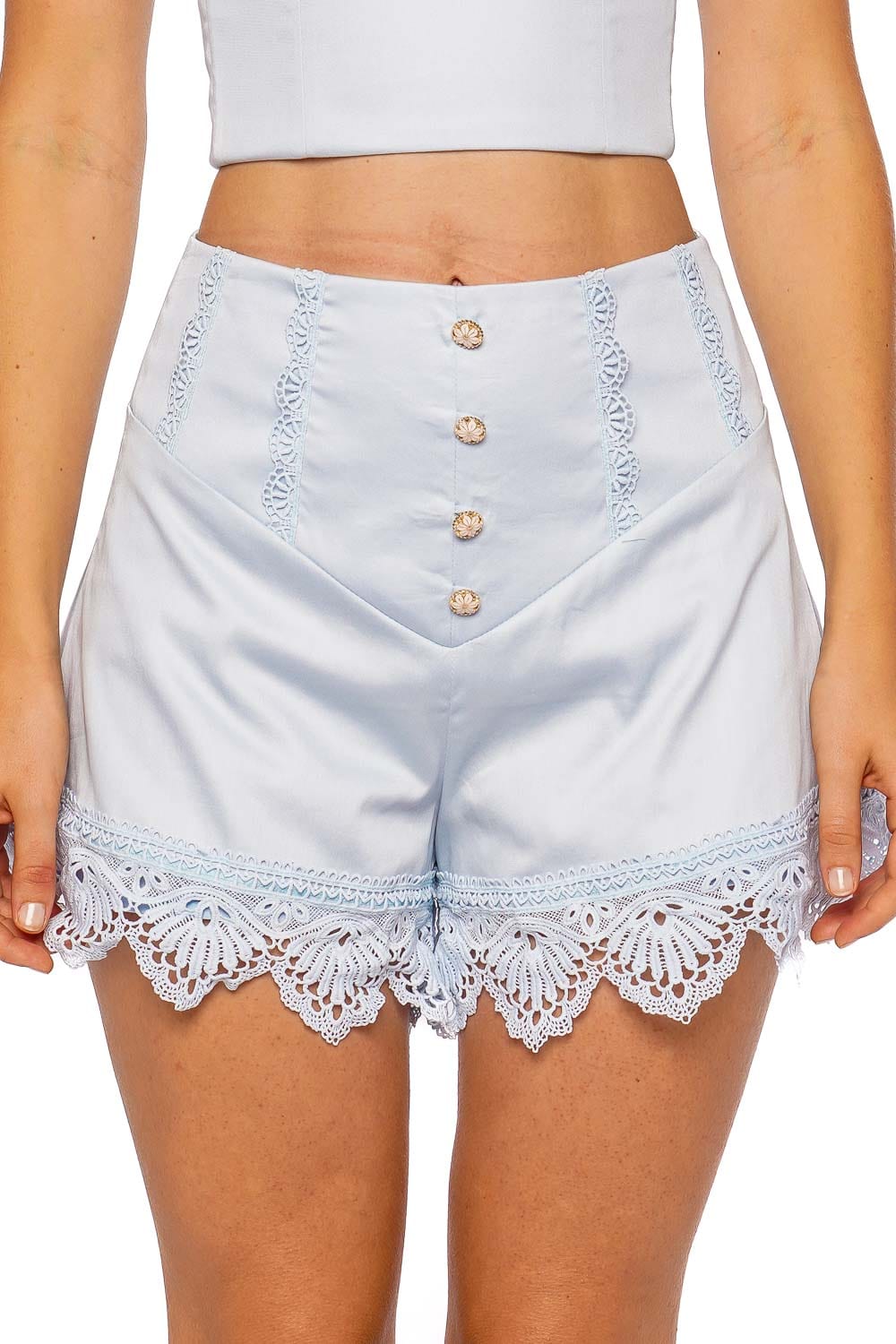 PatBO Bruma High Rise Lace Trim Short