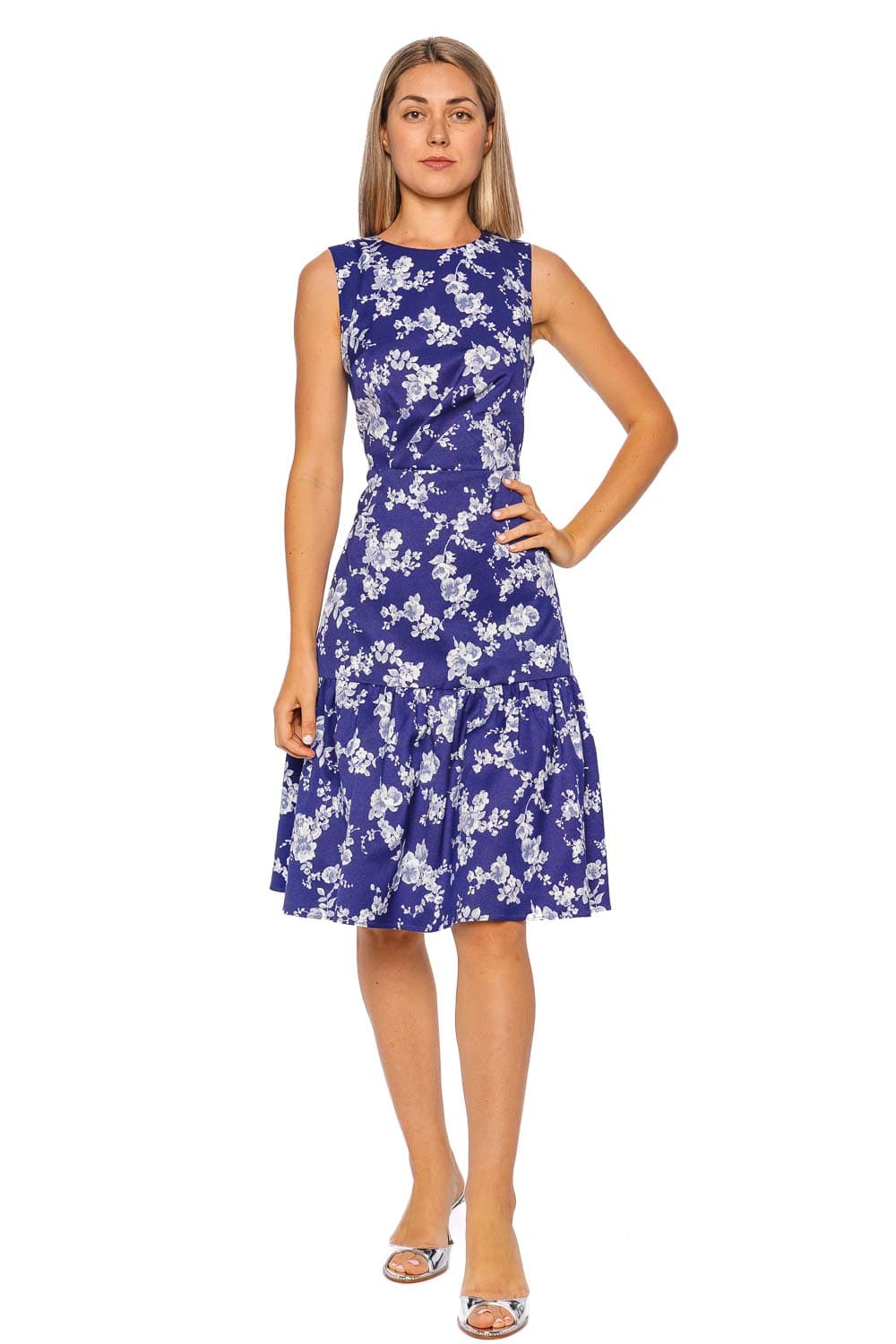 Carolina Herrera SLVLESS CN KNEE LENGTH DRESS E2511N516WPF NAUTILUS MULTI