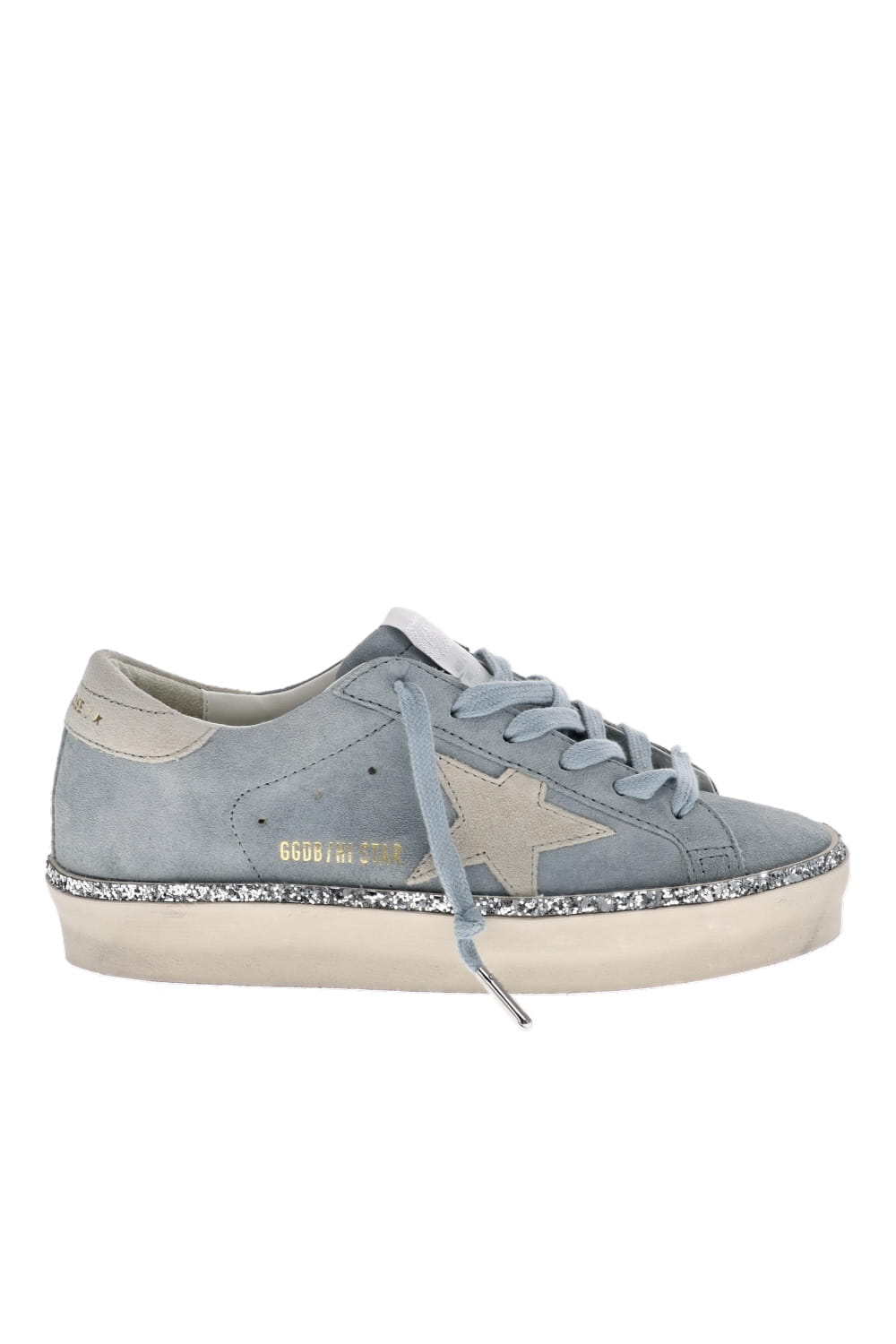 Golden Goose Hi Star Quarry Suede Glitter Foxing Sneakers