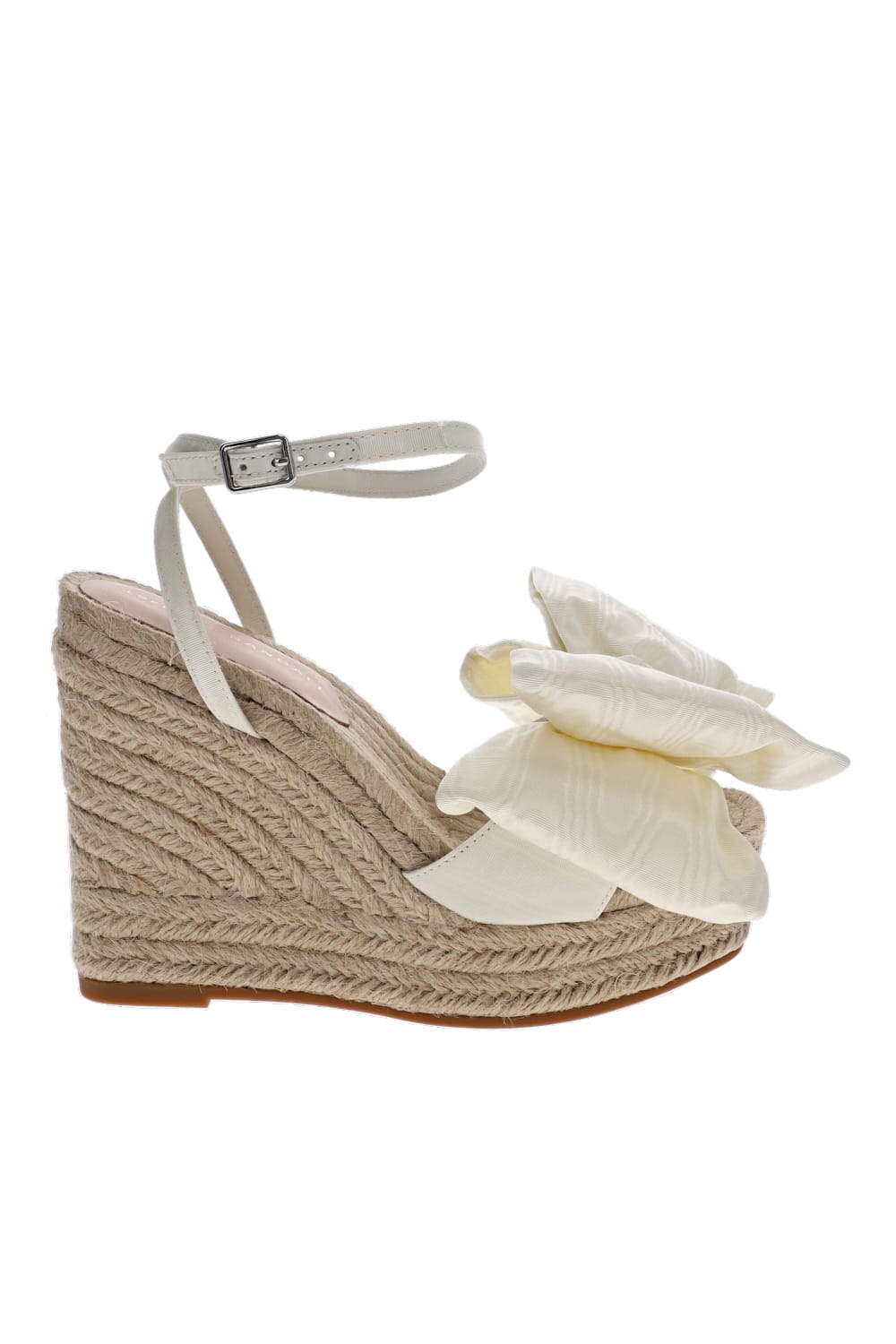 Angelina Cream Moiré Bow Wedge