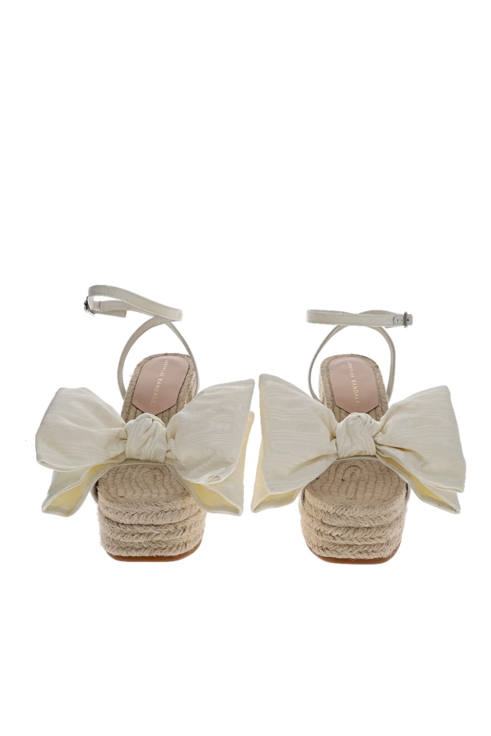 Loeffler Randall Angelina Cream Moiré Bow Wedge