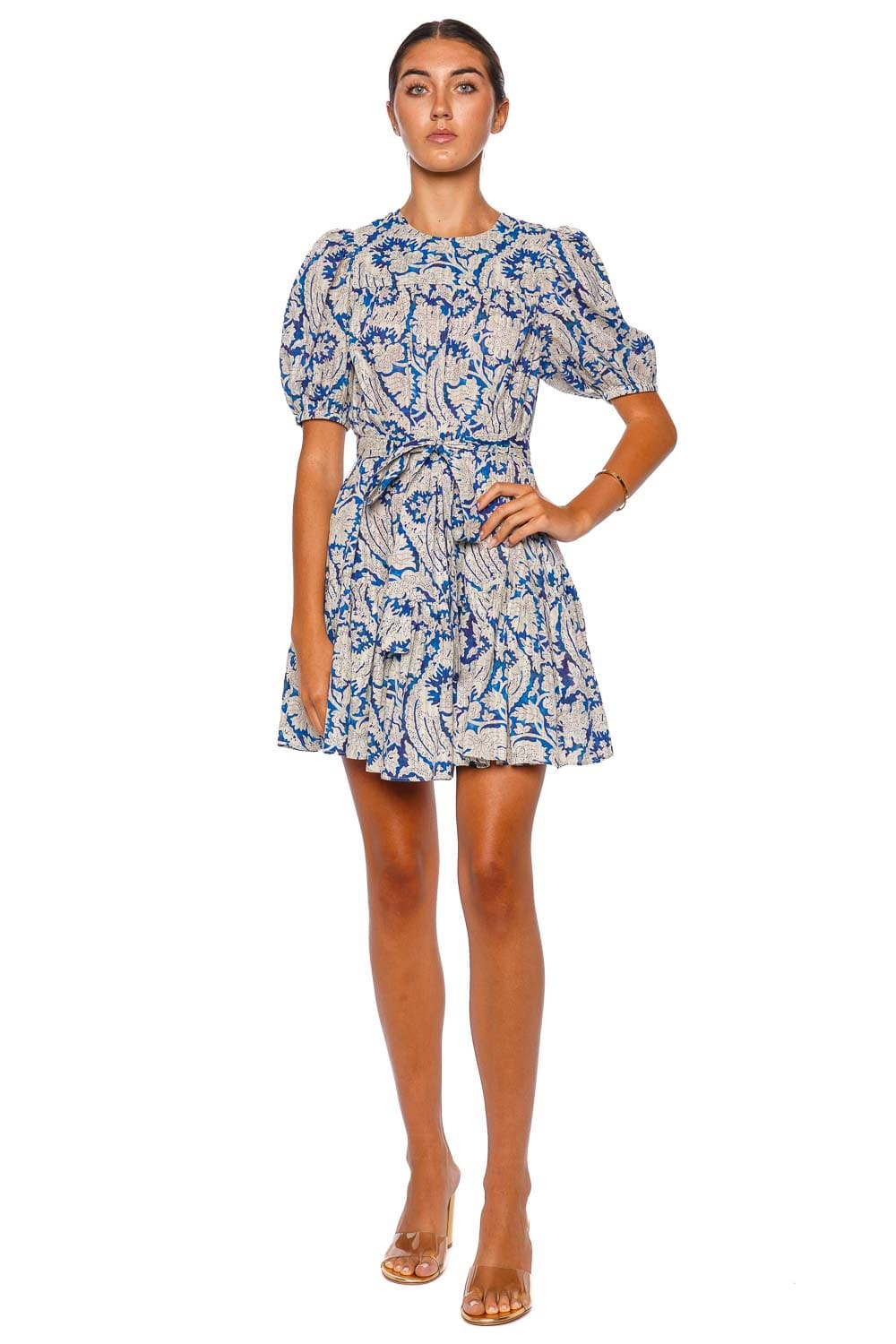 Ulla Johnson Rosalie Short Sleeve Belted Mini Dress