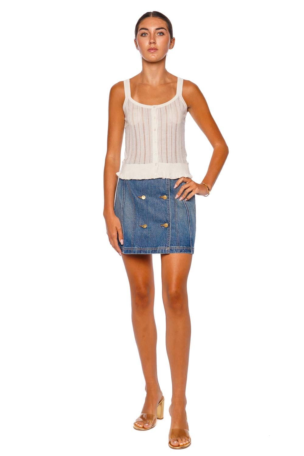 Ulla Johnson Callie Pristine Pointelle Knit Camisole