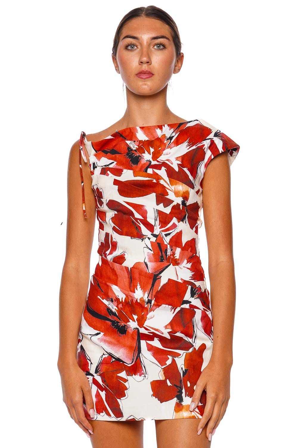 Shona Joy Ember Blossom Draped Mini Dress