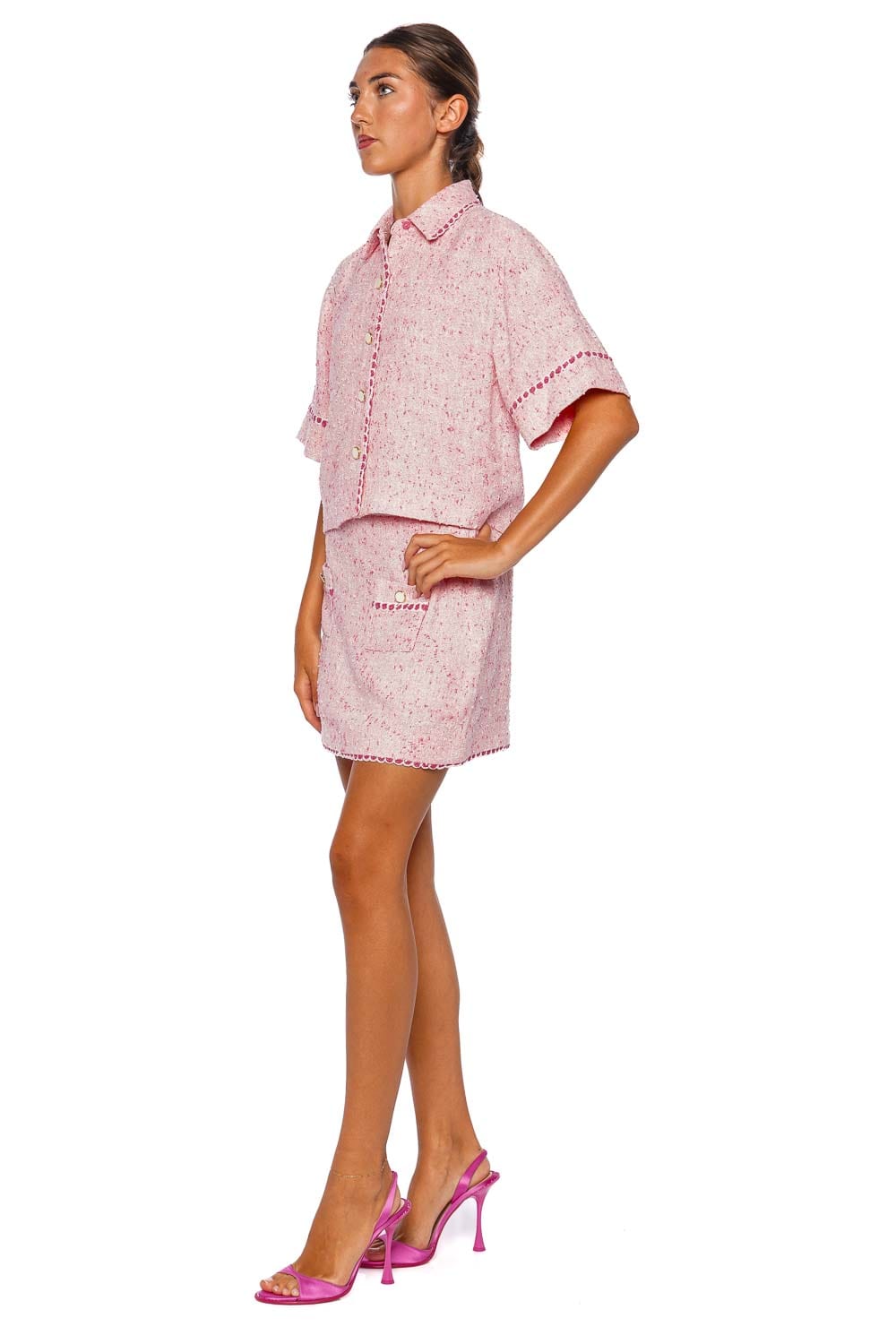 SIMKHAI Khloe Short Sleeve Button Down Shirt