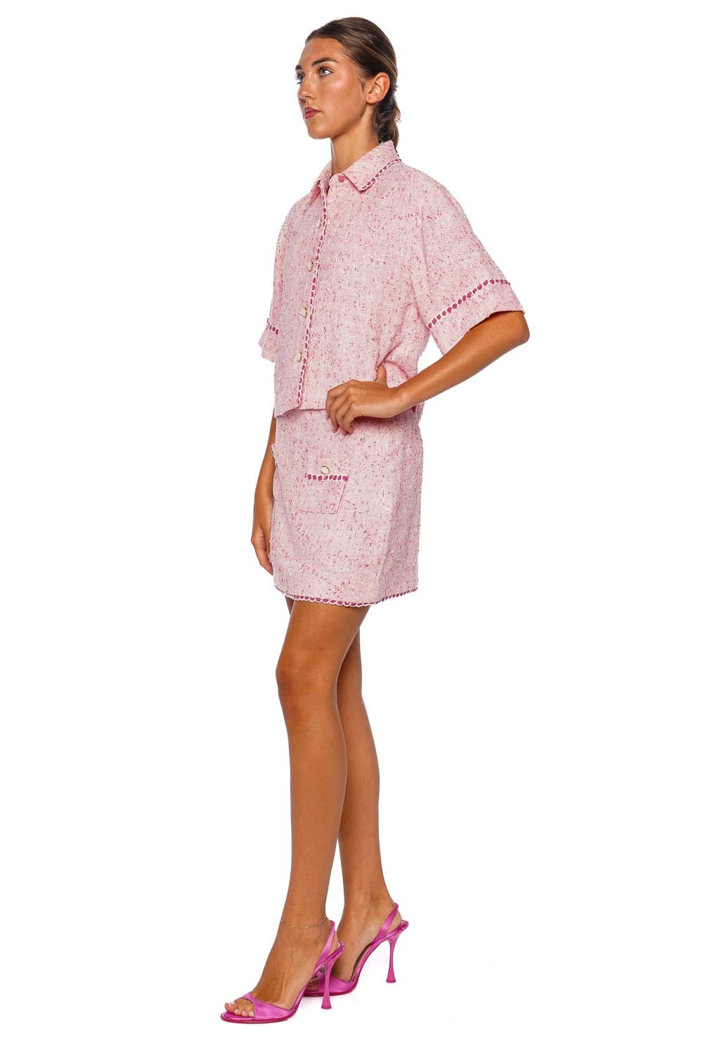 SIMKHAI Leighton Berry Pocket Mini Skirt