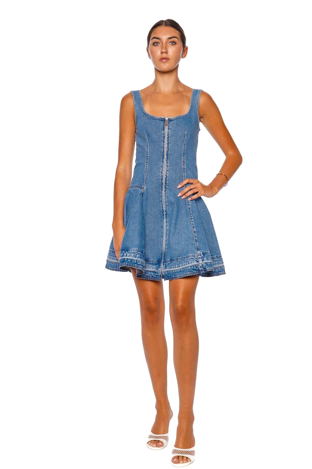 SIMKHAI Eleodra Sleeveless Denim Mini Dress